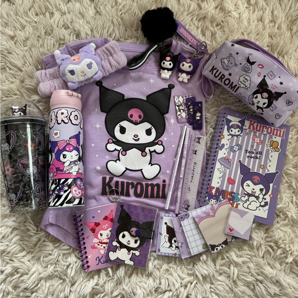 Kuromi BUNDLE with Stationery and Accessories Set with T-shirt